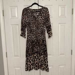 Leopard print midi dress